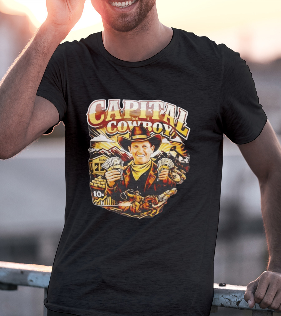 Capital Cowboy Bank Cash 10x Cowboy Hat T-Shirt