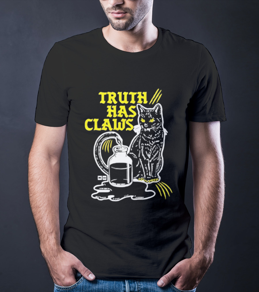 Truth Has Claws Cat Spilled Milk T-Shirt