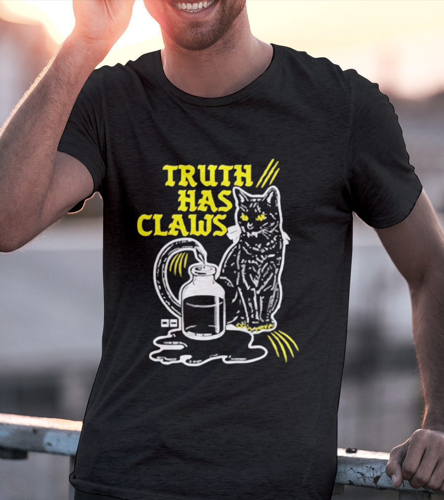 Truth Has Claws Cat Spilled Milk T-Shirt