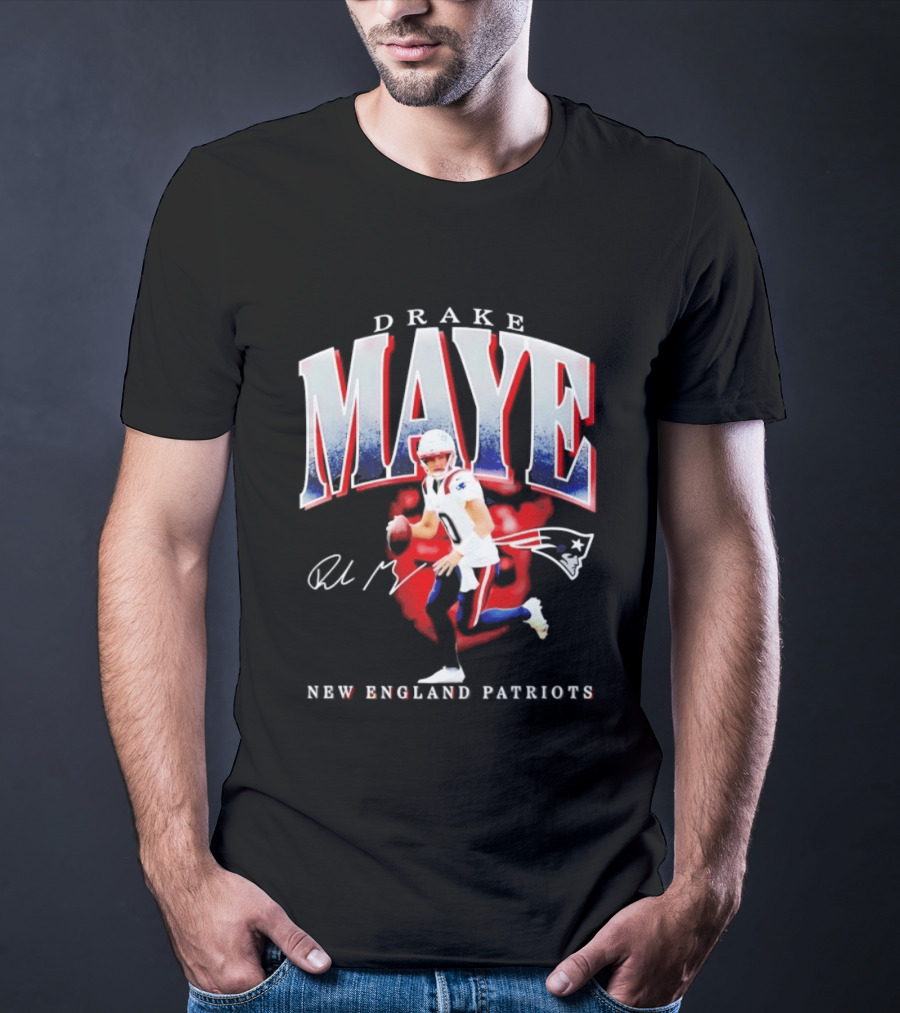 Drake Maye Quarterback New England Patriots T-Shirt