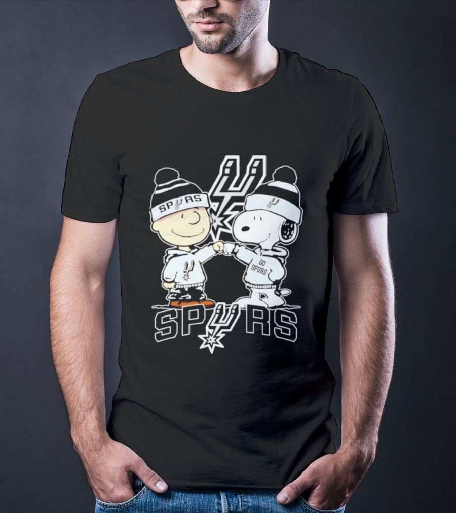 Peanuts Charlie Brown Snoopy San Antonio Spurs Fist Bump Spurs T-Shirt