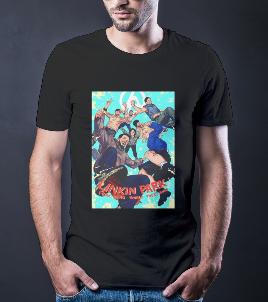 Linkin Park From Zero World Tour 2025 Anime Style Group T-Shirt