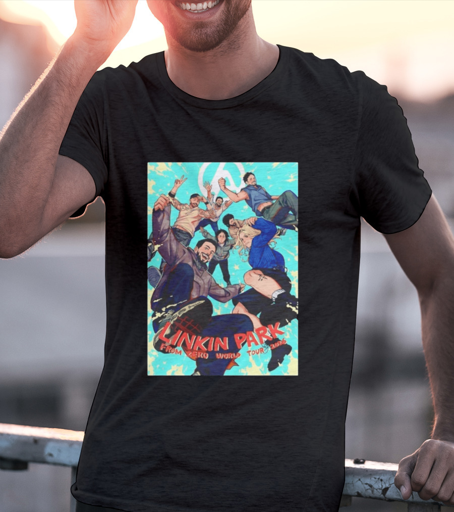 Linkin Park From Zero World Tour 2025 Anime Style Group T-Shirt