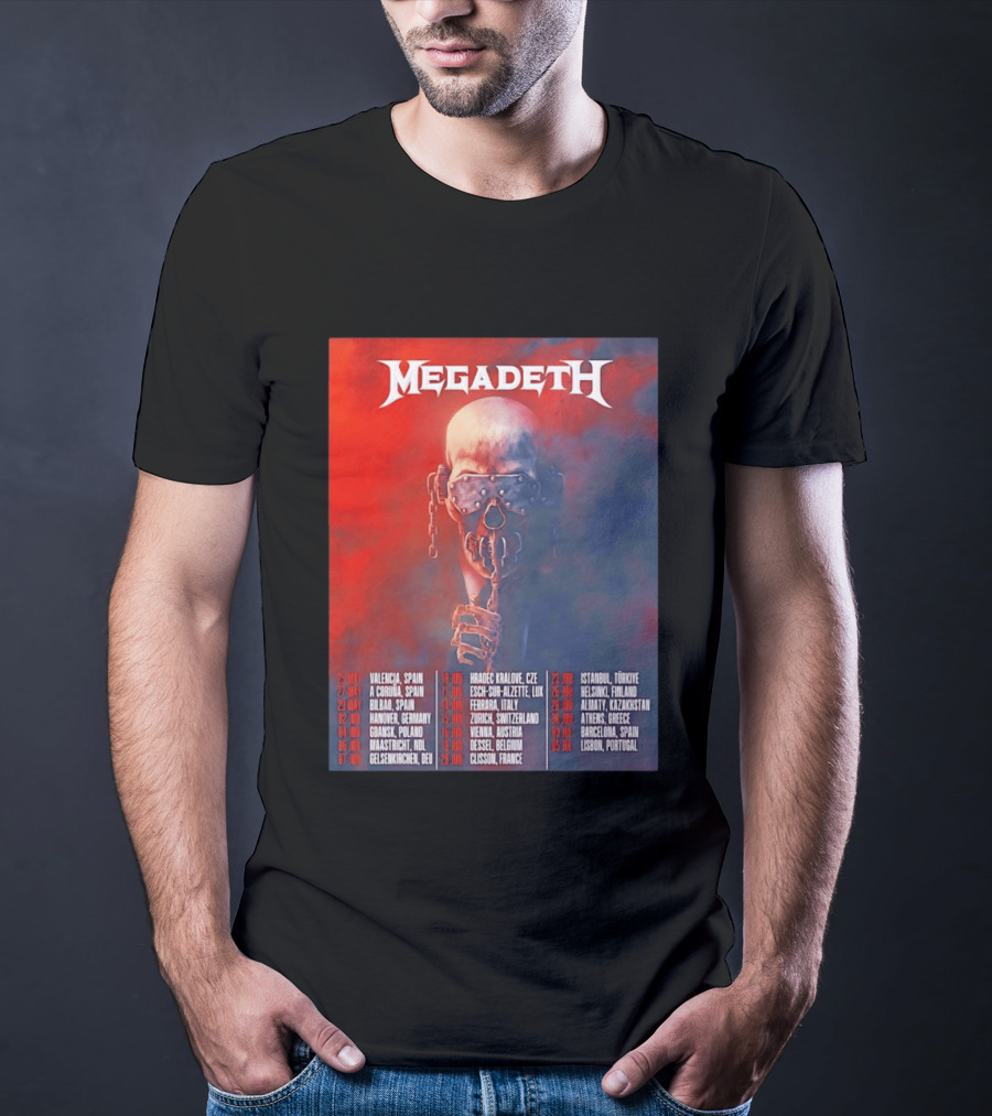 Megadeth 2026 Farewell Tour Europe Dates And Venues T-Shirt