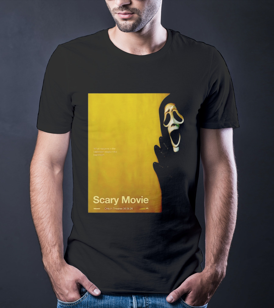 What Happens In The Backroom Stays In The Backroom Scary Movie 6 Backrooms Only In Theatres 06.05.26 T-Shirt