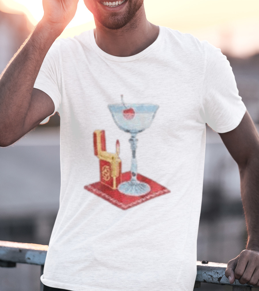 Adrien Rabiot Drole De Monsieur Martini Cocktail With Lighter T-Shirt
