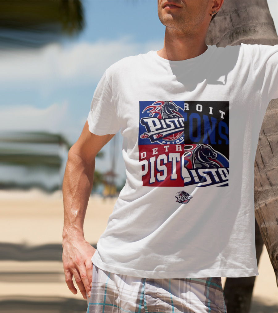 Detroit Pistons NBA Mashup Basketball Sports T-Shirt