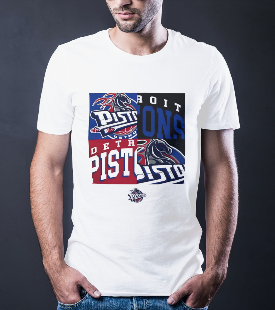 Detroit Pistons NBA Mashup Basketball Sports T-Shirt