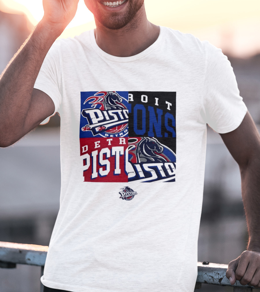 Detroit Pistons NBA Mashup Basketball Sports T-Shirt