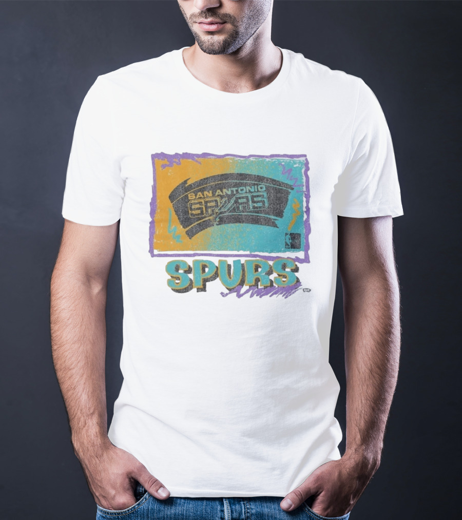 San Antonio Spurs White Surf Foundation Retro Colorful NBA T-Shirt