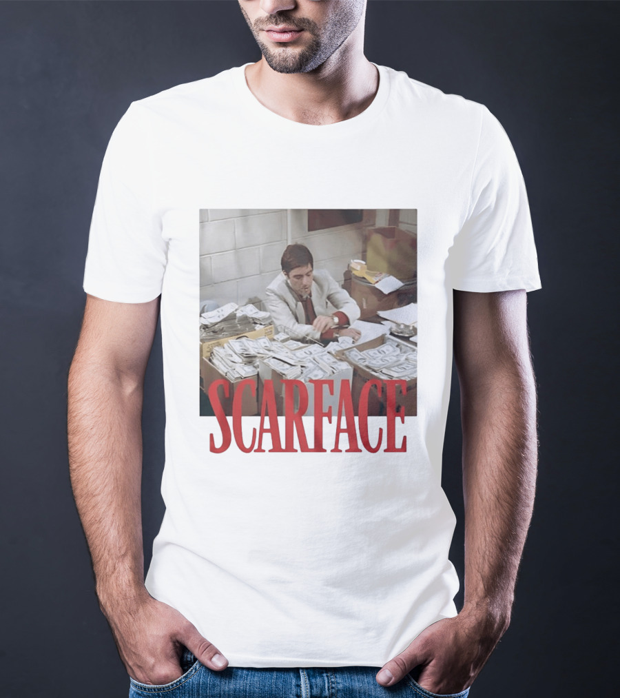 Scarface Tony Montana Al Pacino Money Scene T-Shirt