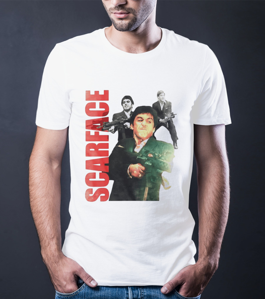 Scarface Tony Montana Al Pacino 1983 Miami Iconic Movie Moment T-Shirt