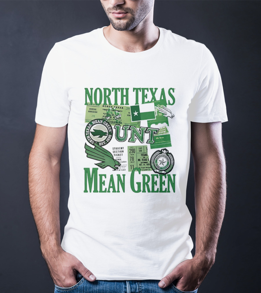 North Texas Mean Green UNT Fouts Field 1890 Football Tickets Memorabilia T-Shirt