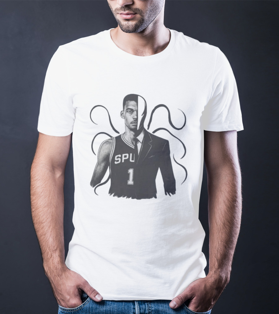 Victor Wembanyama Spurs Slenderman Crossover Alien T-Shirt