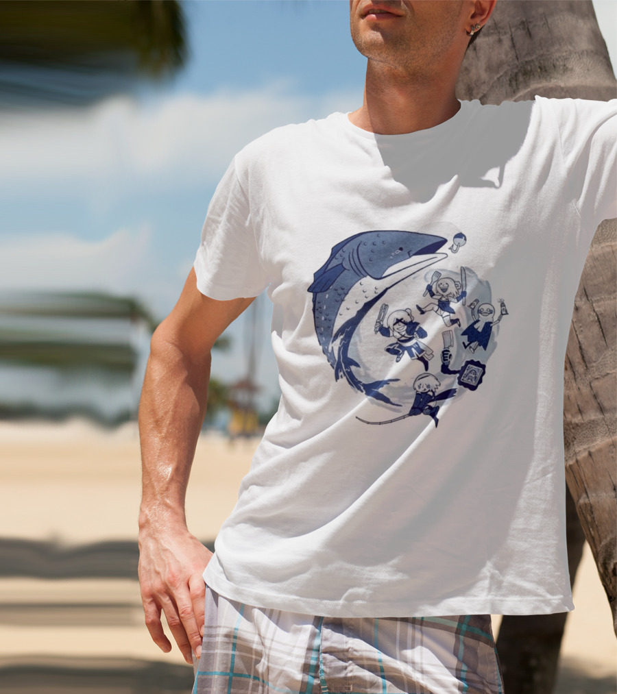 NieR Automata 2B Fishing Cooking Game Characters Wave T-Shirt