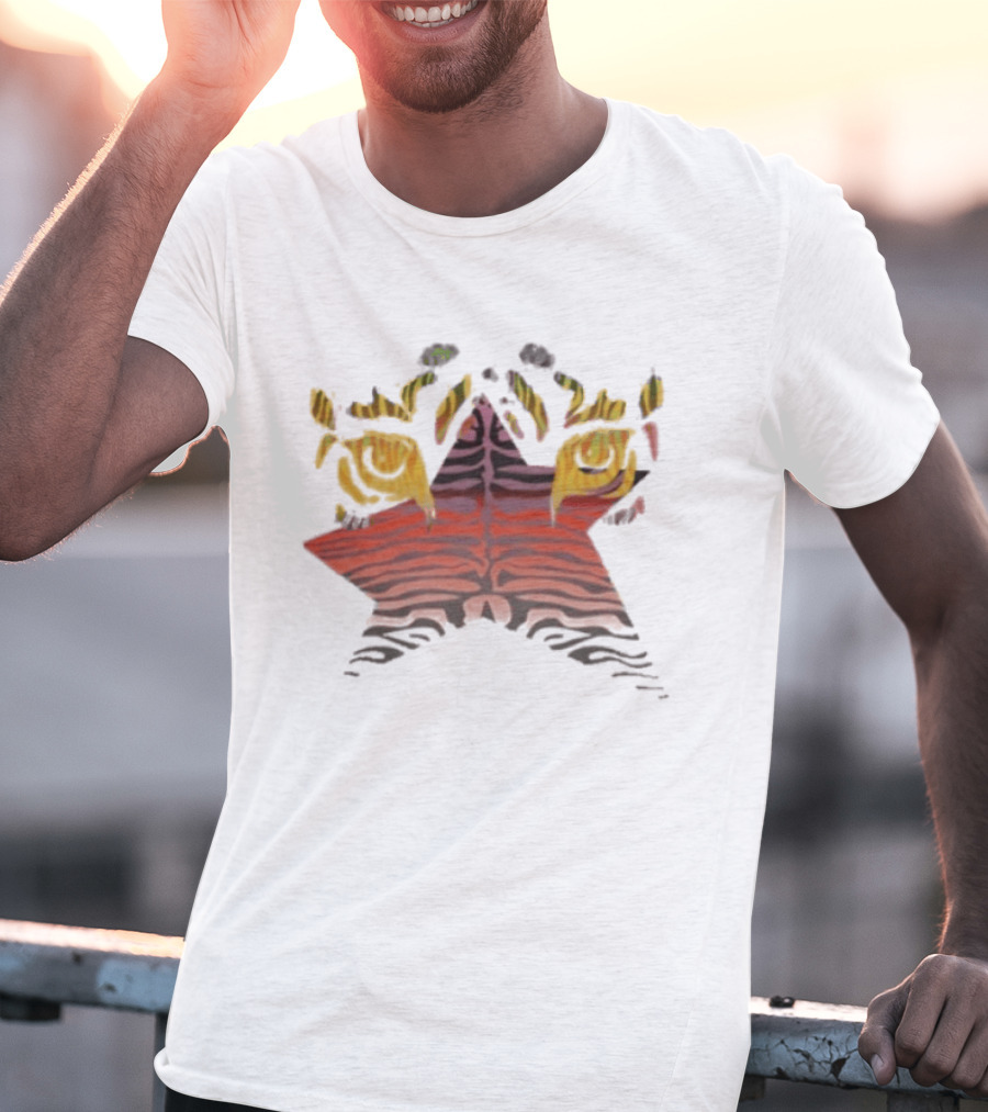 Bodega Beautiful Animal Star Stripes And Flames T-Shirt