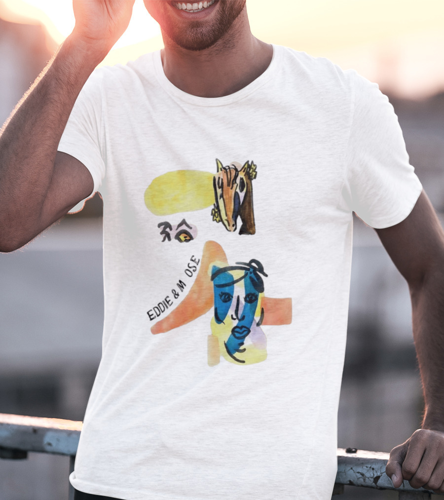 Eddie And Moose Horse Head Face Eye Shape Abstract Eddie And M CSE T-Shirt
