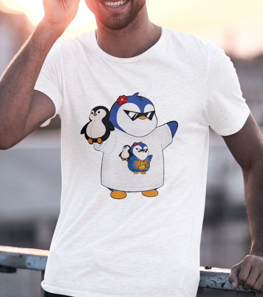 GM Penguin Sunglasses Flower Holding Plush Smaller GM Penguin T-Shirt