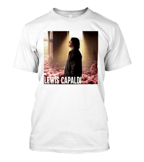 Lewis Capaldi Standing In Floral Scene With Sunlight In Concert Photo T-Shirt