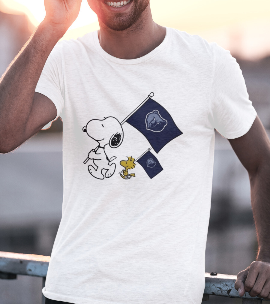 Memphis Grizzlies Snoopy Woodstock NBA Flags Basketball Team T-Shirt