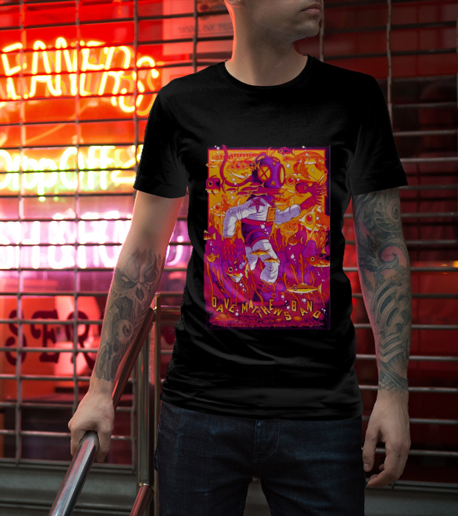 Dave Matthews Band Diver Illustration May 30 2026 ITHINK Financial Amphitheatre West Palm Beach FL T-Shirt