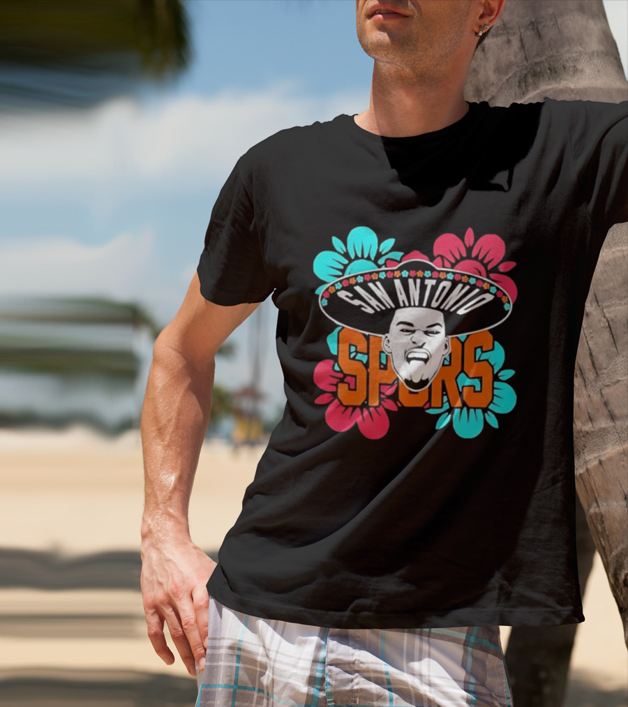 San Antonio Spurs Dejounte Murray Floral Sombrero T-Shirt