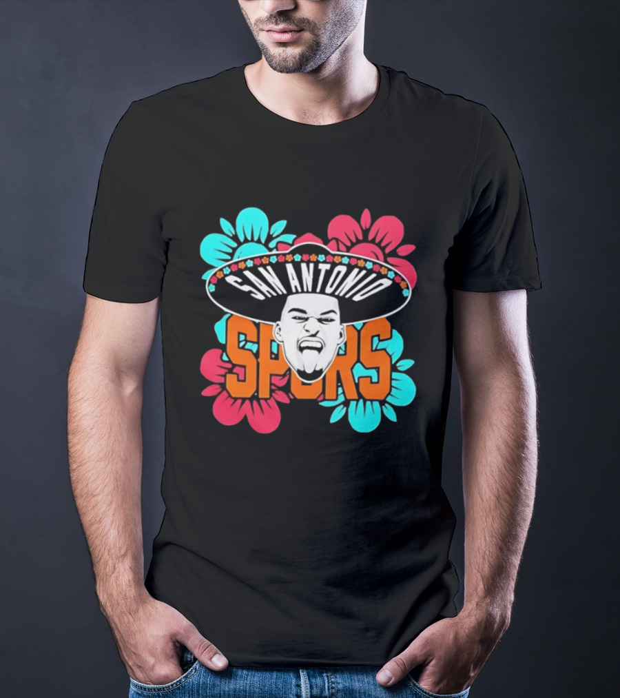 San Antonio Spurs Dejounte Murray Floral Sombrero T-Shirt