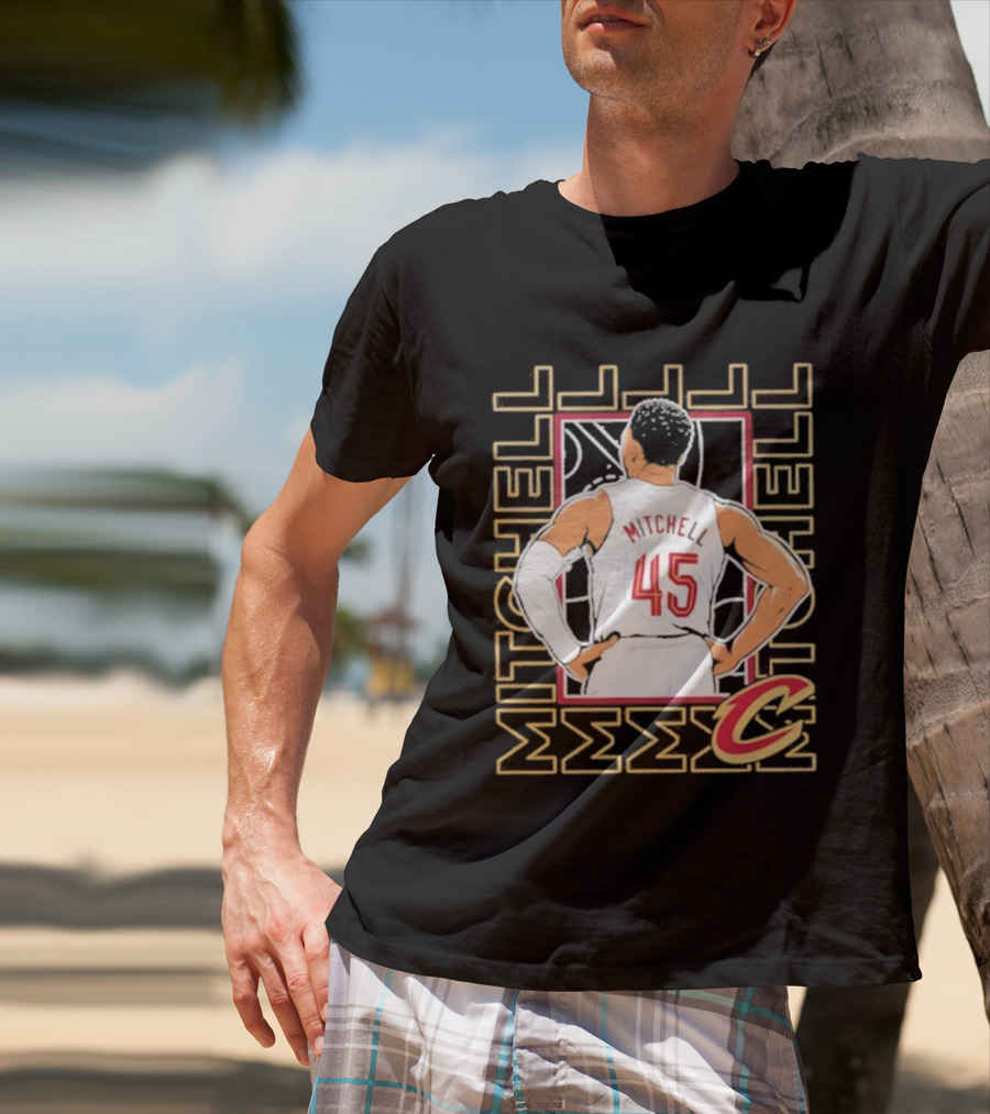Cleveland Cavaliers Mitchell 45 Basketball Star Pose T-Shirt
