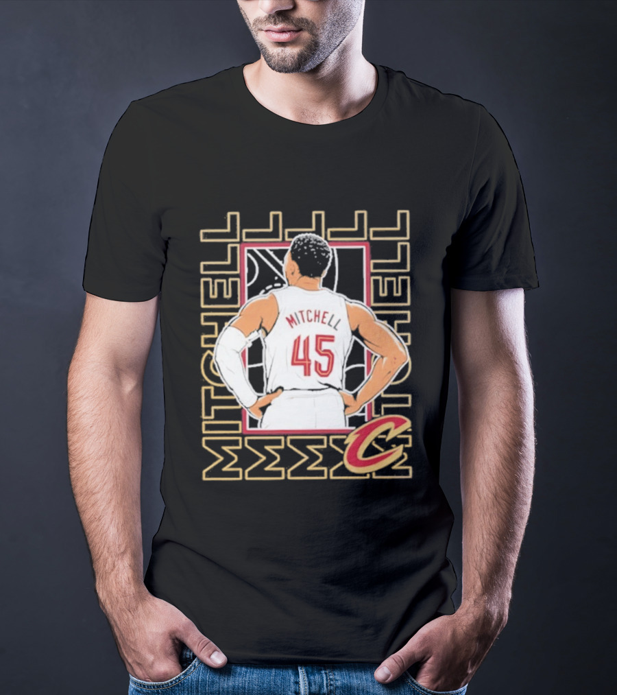 Cleveland Cavaliers Mitchell 45 Basketball Star Pose T-Shirt