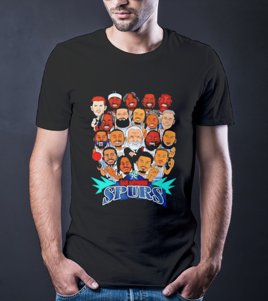 Gregg Popovich Spurs Legends San Antonio Spurs NBA Team Players T-Shirt