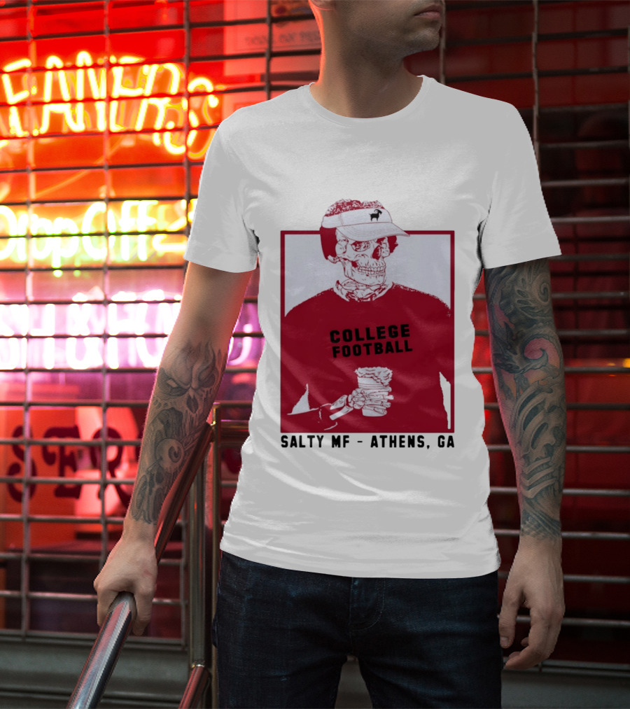 Skeleton College Football Athens Georgia Salty MF Gameday T-Shirt