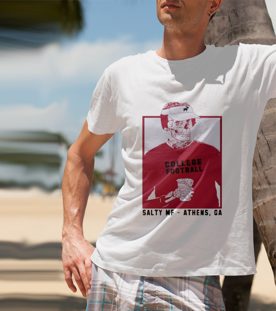 Skeleton College Football Athens Georgia Salty MF Gameday T-Shirt