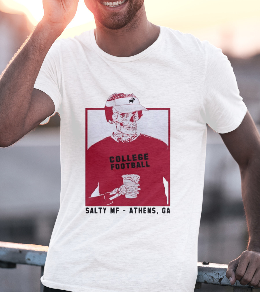 Skeleton College Football Athens Georgia Salty MF Gameday T-Shirt