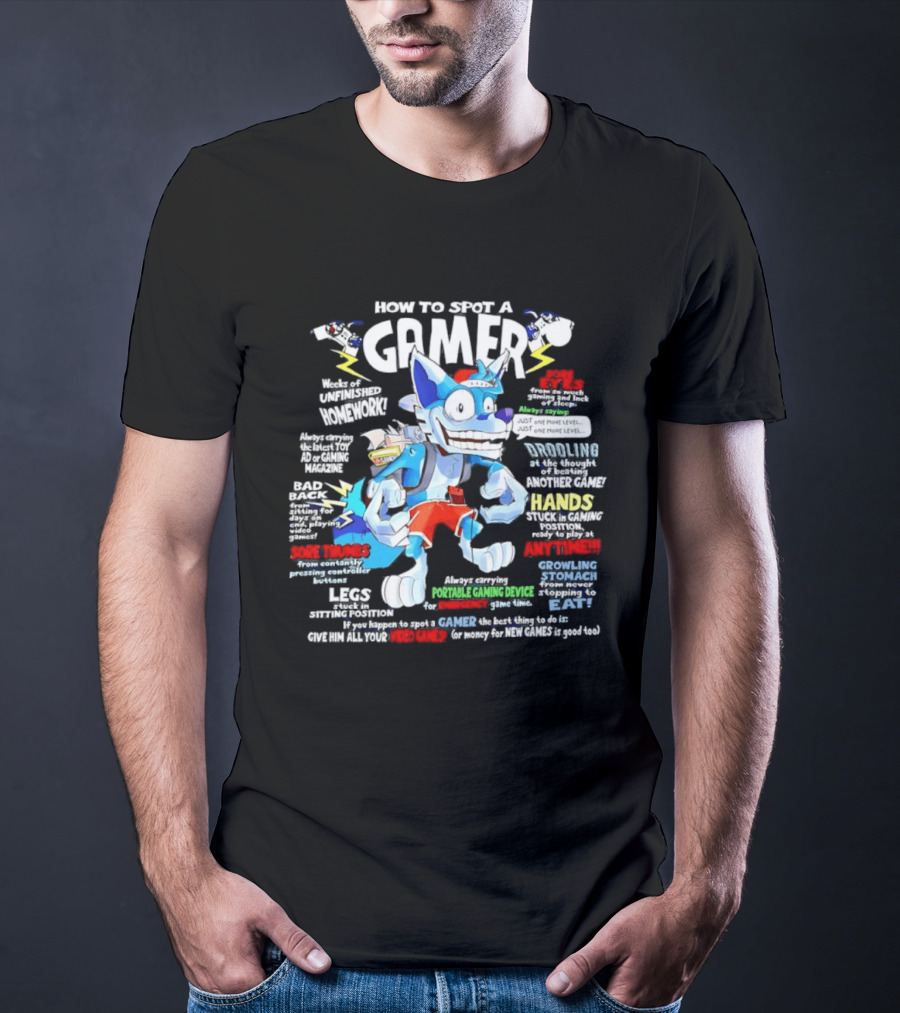 How To Spot A Gamer Controller Hands And Headphones Gaming Syndrome Gamer Eyes T-Shirt
