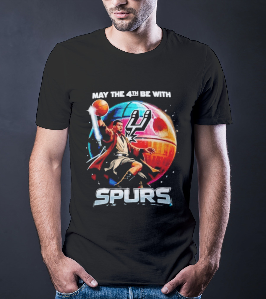 May The 4th Be With Spurs Star Wars Basketball Jedi 2026 T-Shirt