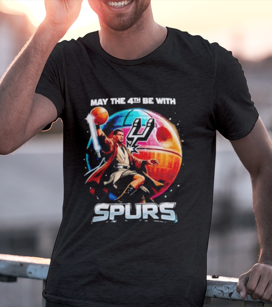 May The 4th Be With Spurs Star Wars Basketball Jedi 2026 T-Shirt