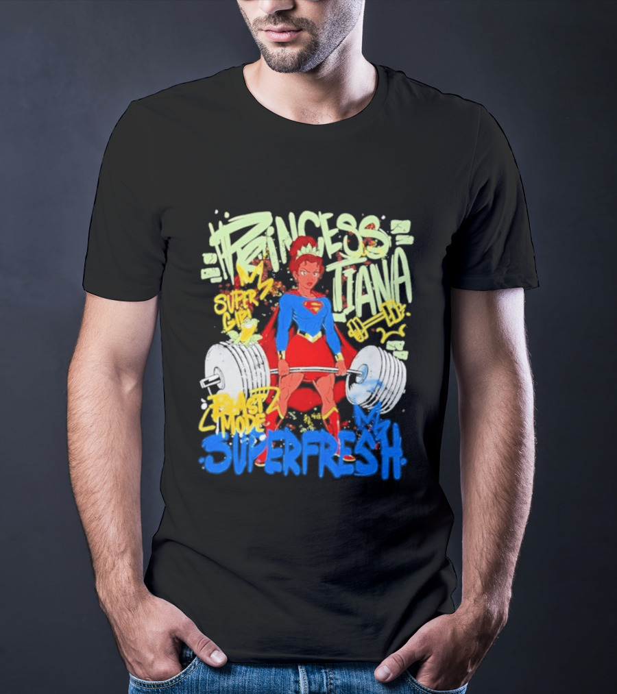 Princess Tiana Supergirl Beast Mode Superfresh Strength Powerlifting T-Shirt