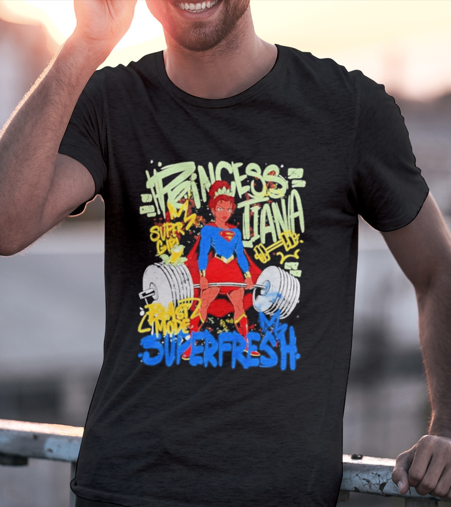 Princess Tiana Supergirl Beast Mode Superfresh Strength Powerlifting T-Shirt