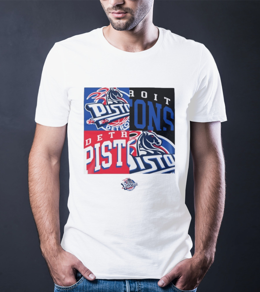 Detroit Pistons New Era Block PISTONS DETROIT Basketball T-Shirt