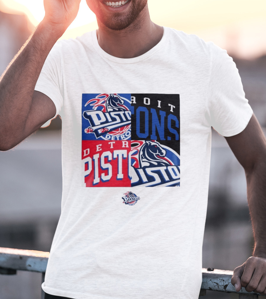 Detroit Pistons New Era Block PISTONS DETROIT Basketball T-Shirt
