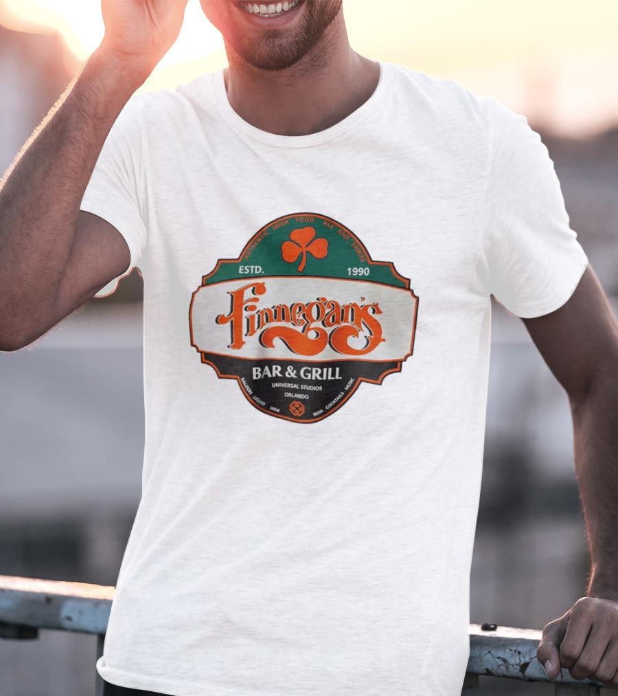 Finnegan's Bar & Grill Authentic Irish Food Ale Spirits Universal Studios Orlando Estd 1990 T-Shirt