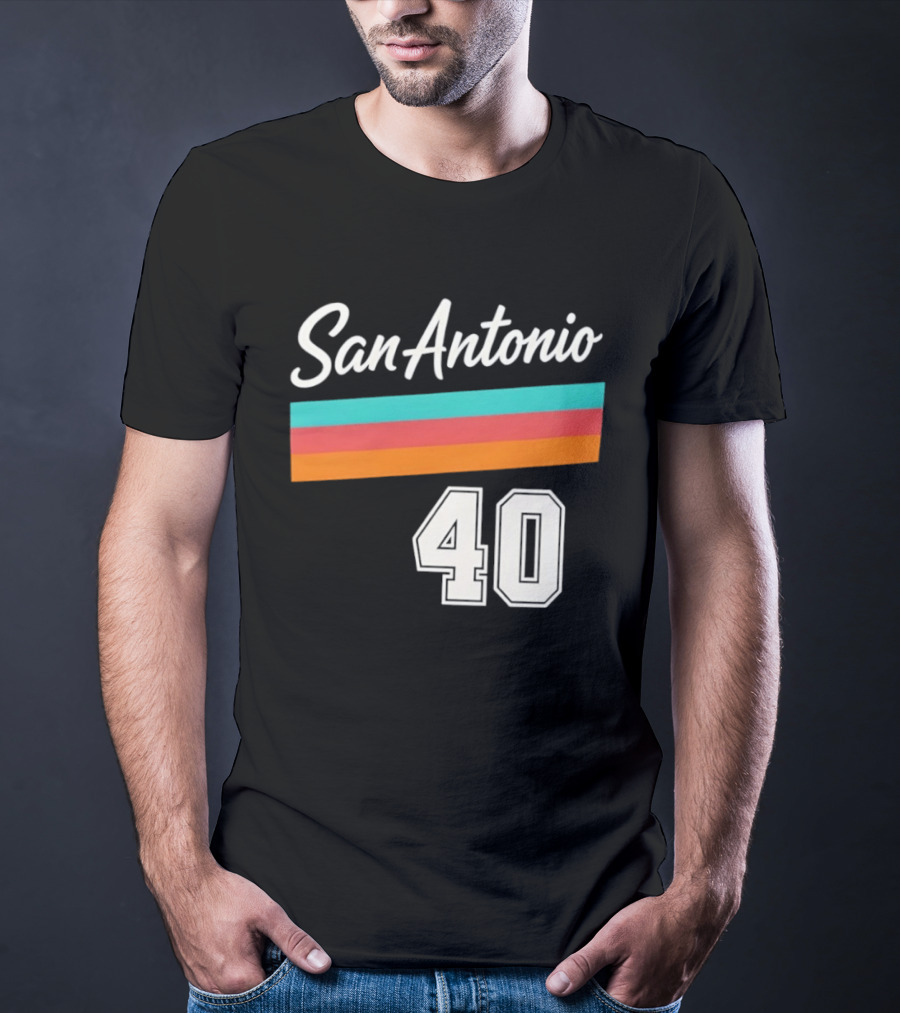 San Antonio Spurs NBA San Antonio 40 Retro Stripes T-Shirt