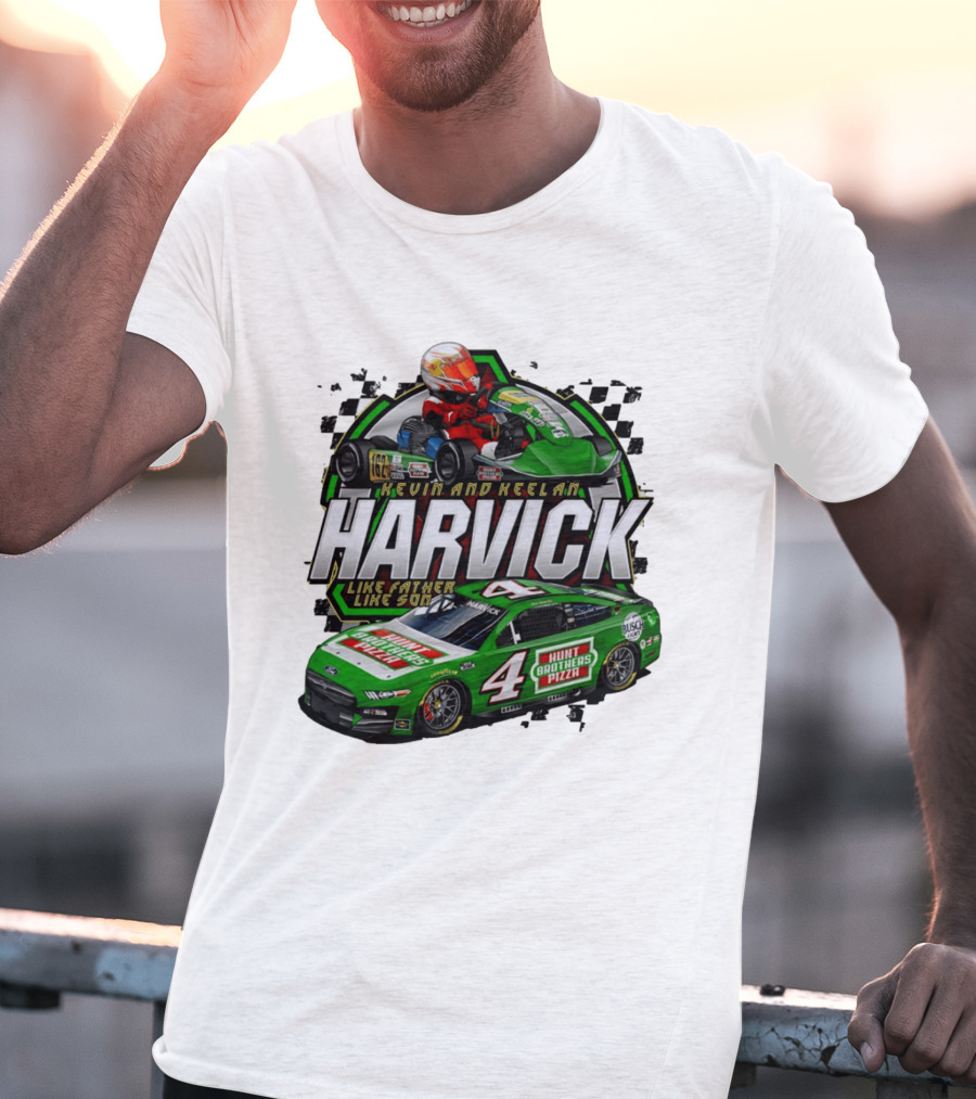 Kevin Keelan Harvick NASCAR 4 Hunt Brothers Pizza Busch Light Like Father Like Son T-Shirt