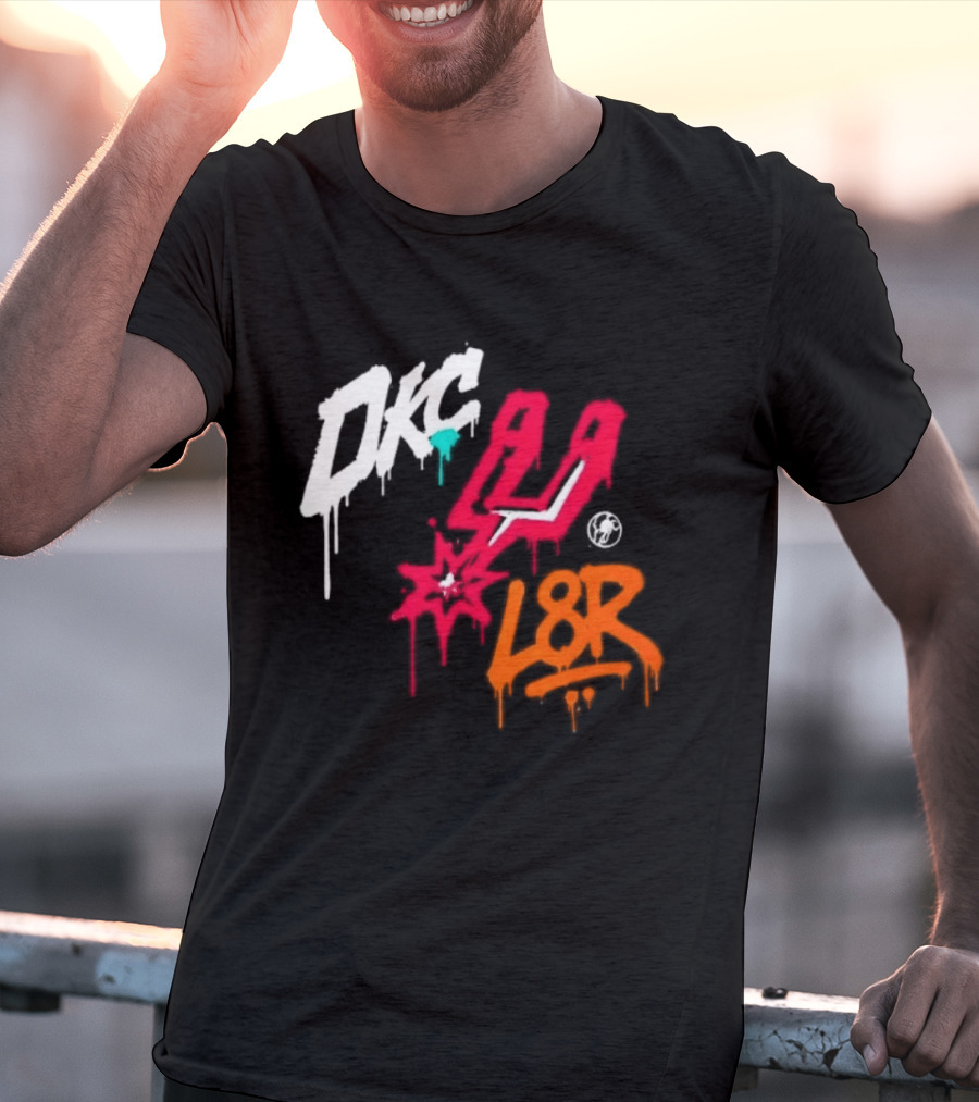 OKC Spurs U L8R Basketball Graffiti T-Shirt