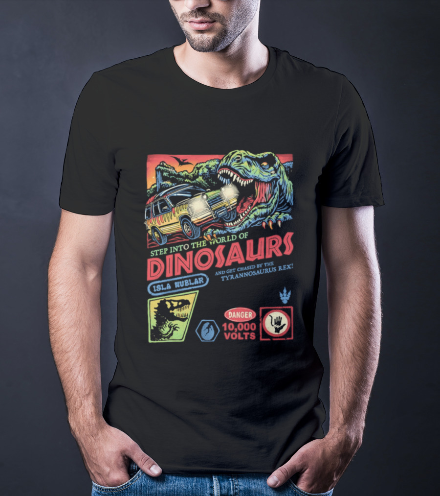 Step Into The World Of Dinosaurs Jala Muzlar T. Anadromerus Rex Danger 10,000 Volts T-Shirt