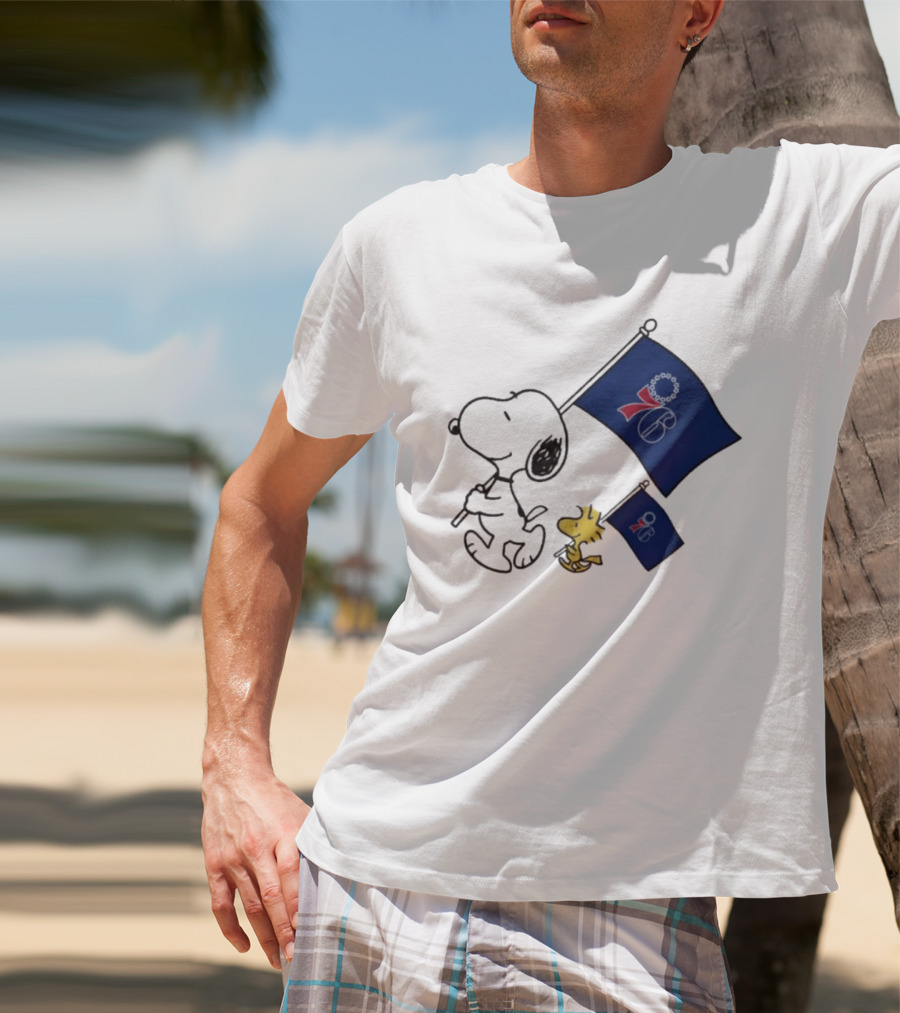 NBA Philadelphia 76ers Snoopy Woodstock Flag Peanuts Basketball T-Shirt