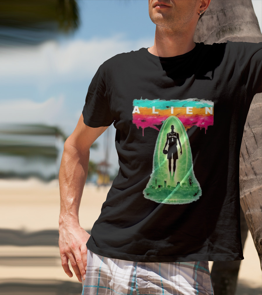 Victor Wembanyama Alien San Antonio Spurs NBA Skyline T-Shirt