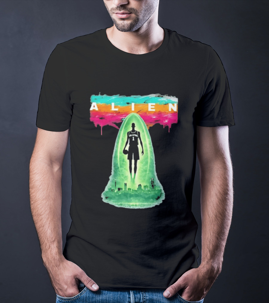 Victor Wembanyama Alien San Antonio Spurs NBA Skyline T-Shirt