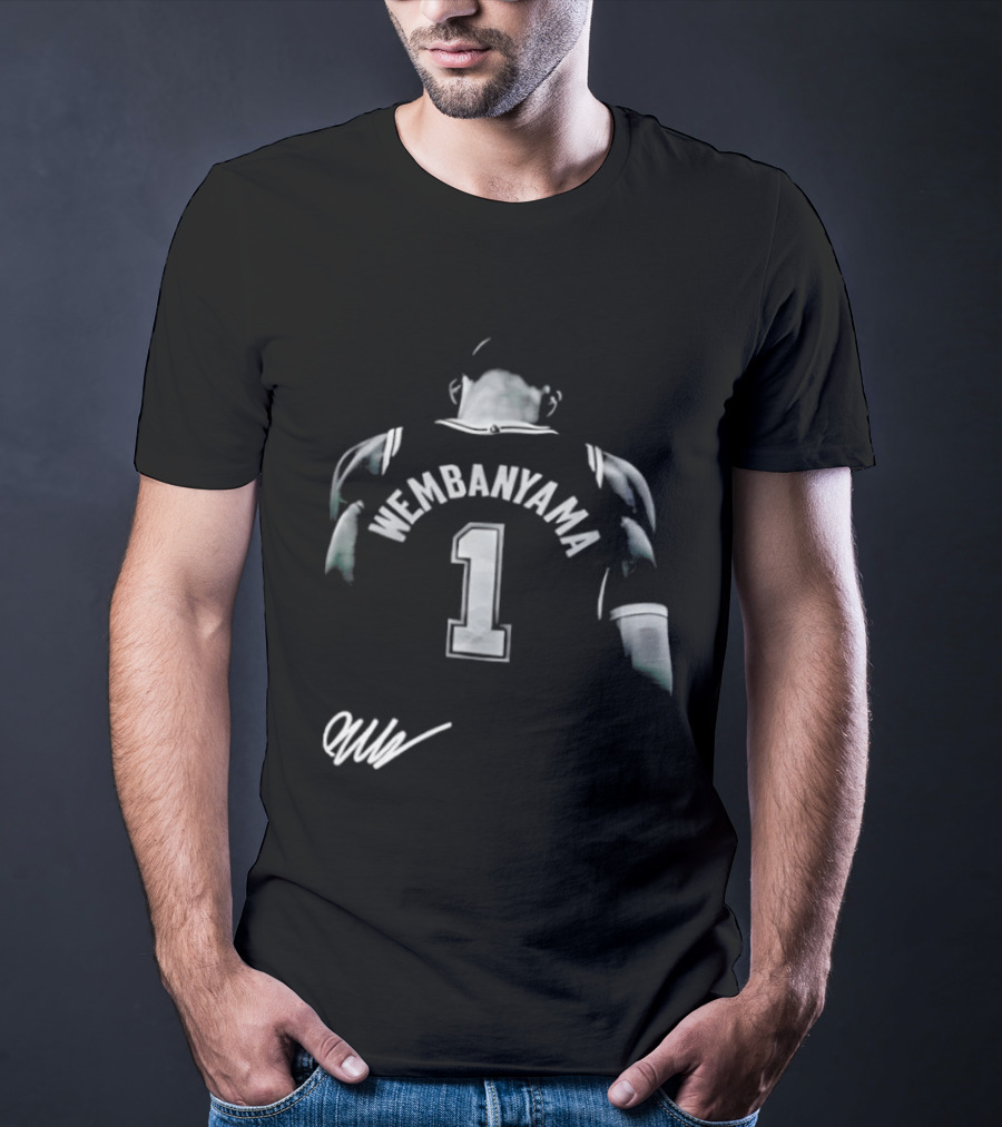 Victor Wembanyama San Antonio Spurs NBA Jersey Number 1 Signature T-Shirt