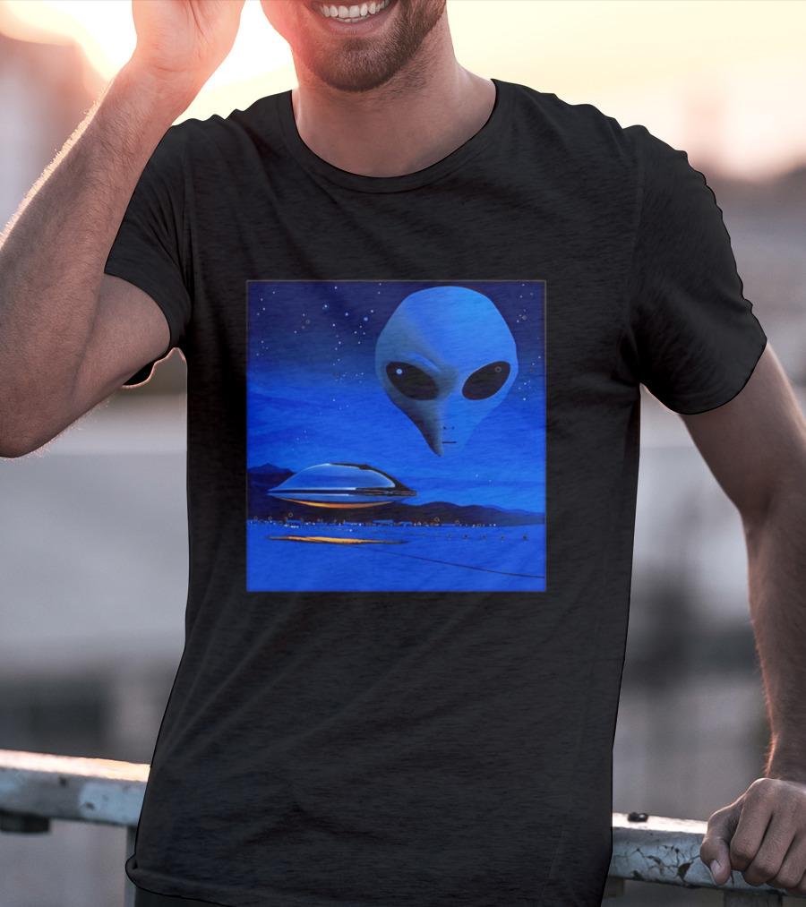 Aline UFO Portrait Night Sky Scene T-Shirt